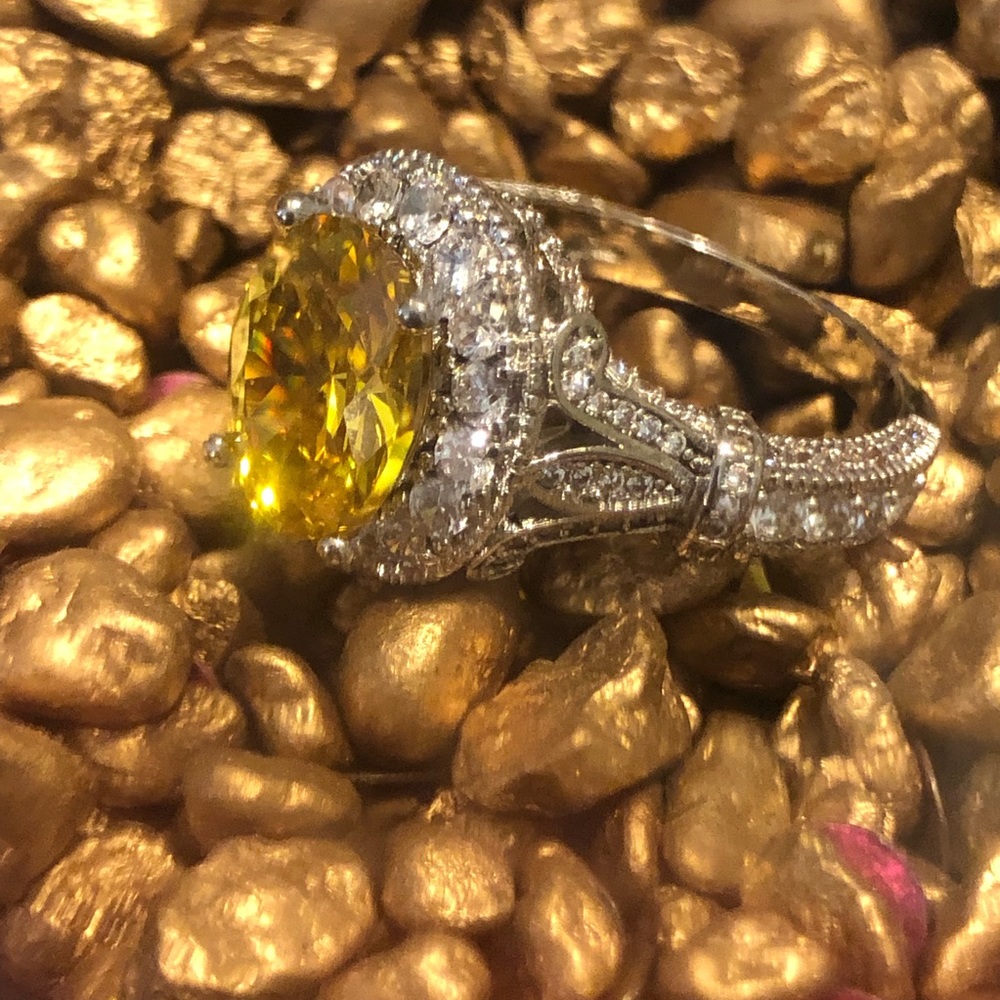 Canary Yellow Stone Ring